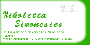 nikoletta simoncsics business card